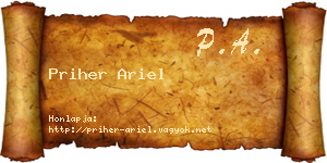 Priher Ariel névjegykártya